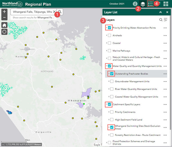 Proposed Regional Plan maps screenshot with other layers displayed.