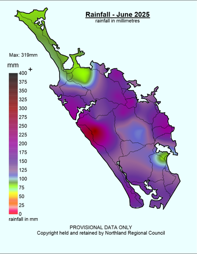 June 2025 Rainfall Totals MM