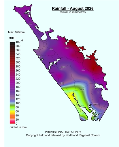 Figure 1 August 2026 Rainfall Total Mm