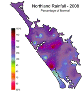 Rainfall trends 2008.