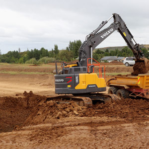 Earthworks Digger And Tractor