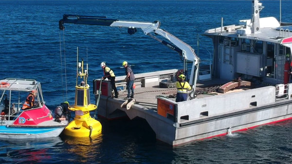 Wind and wave monitoring buoy deployment