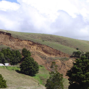 Large slip across a road