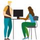 Office workers graphic.