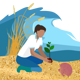 Dune planting graphic.